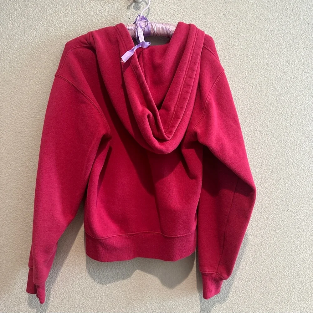 Aritzia TNA Sweatfleece Cozy Fleeze Perfect Fit Zip up hoodie in Bold Fuchsia 🩷 - Picture 5 of 7